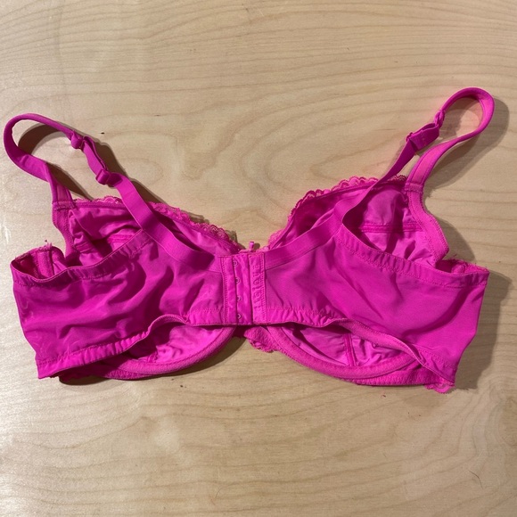 Cacique Lace Underwire Bra in Vibrant Pink Unlined Full Coverage 46 DD (IZ) - Picture 9 of 13